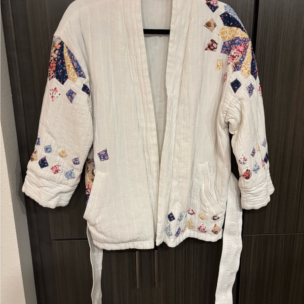 Anthropologie White Kimono Jacket